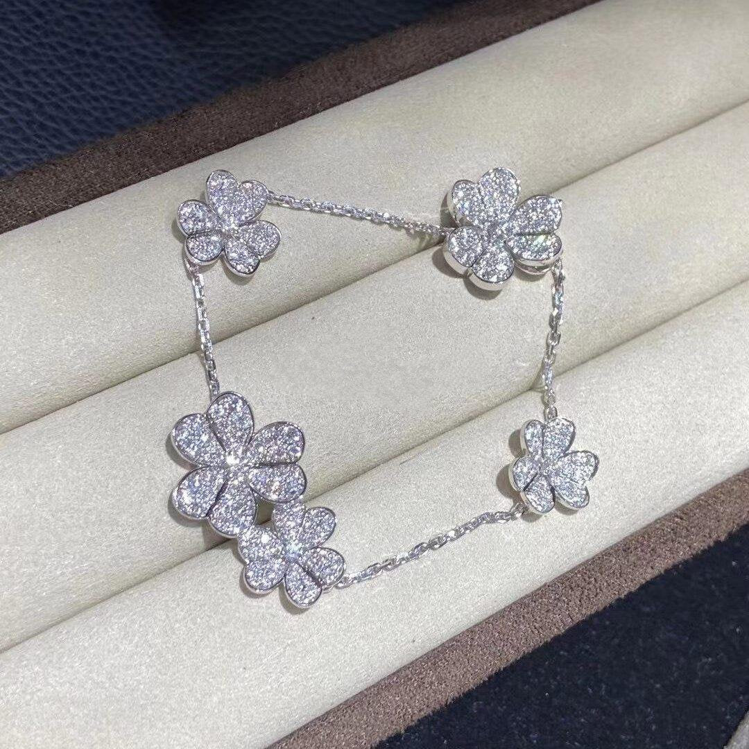 [VA]FRIVOLE ARMBAND 5 BLÜTEN SILBER