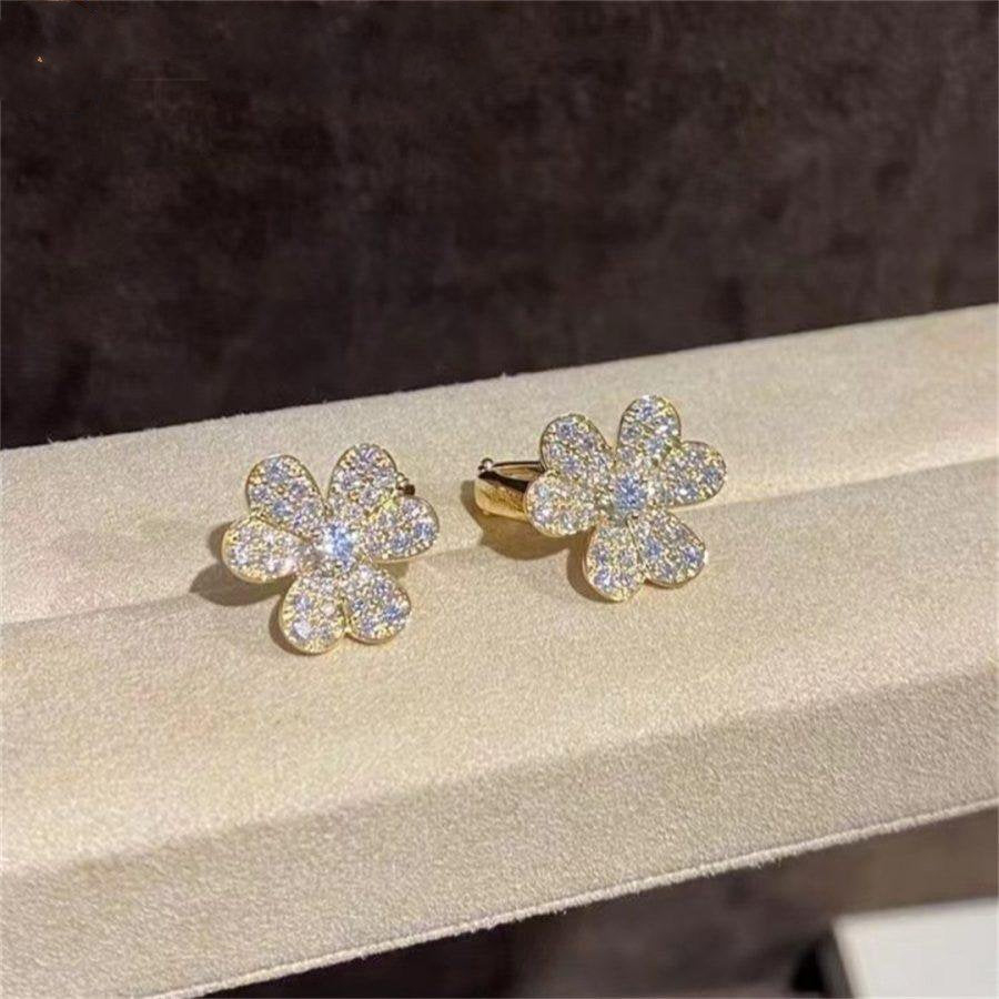 [VA]フリヴォル ゴールド フラワー ダイヤモンド イヤリング