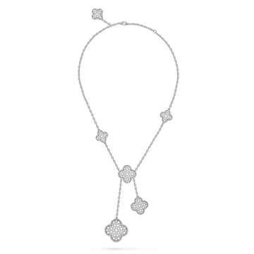 [VA]CLOVER 5 MOTIVE SILBER DIAMANT-HALSKETTE
