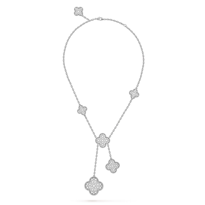[VA]CLOVER 5 MOTIVE SILBER DIAMANT-HALSKETTE