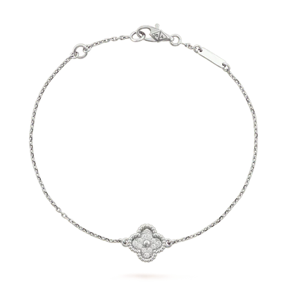[VA]CLOVER  SINGLE FLOWER BRACELET SILVER