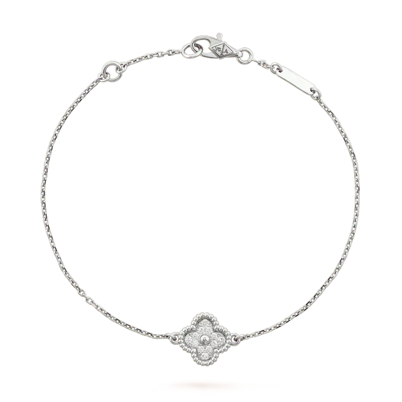 [VA]CLOVER ARMBAND MIT EINZELBLÜTE SILBER