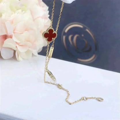 [VA]CLOVER  CARNELIAN SINGLE FLOWER BRACELET