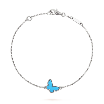 [VA]SCHMETTERLINGS-ARMBAND TÜRKIS SCHMETTERLING SILBER