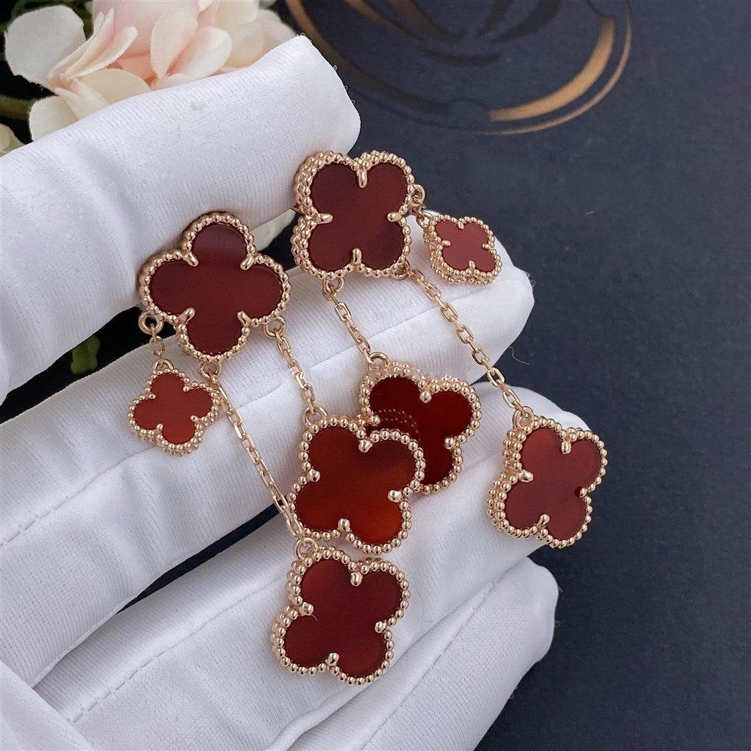 [VA]CLOVER OHRRINGE KARNEOL 4 MOTIVE ROSÉGOLD