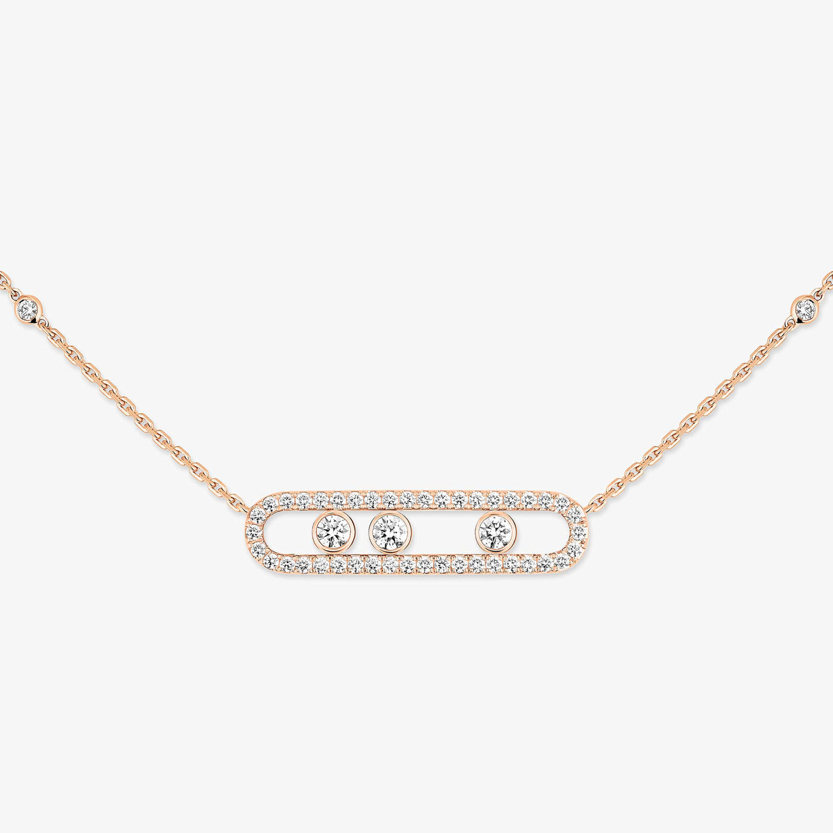 [VA] Move Pave_ Diamant-Halskette in Roségold