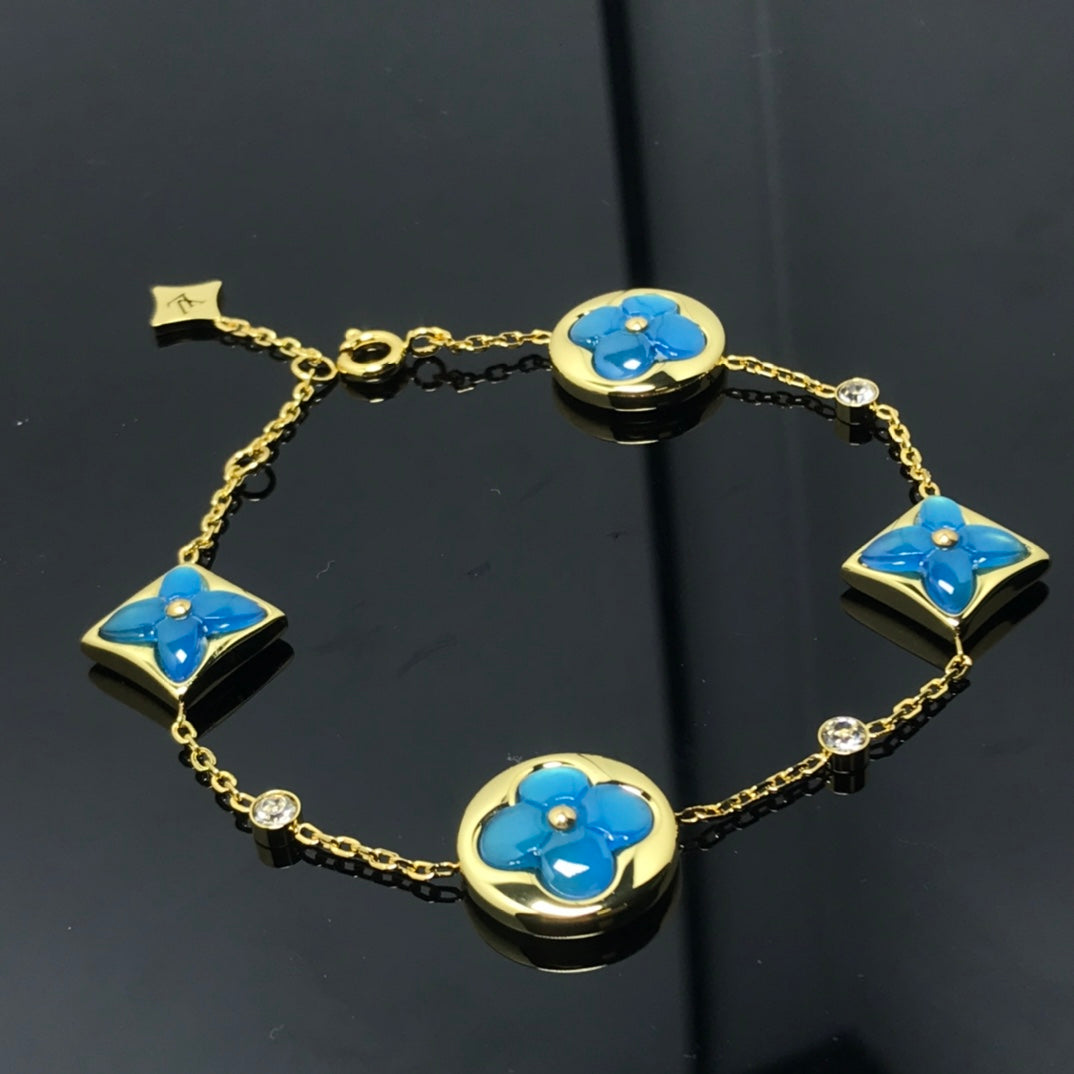 [VA]STAR AND SUN 4 MOTIF BLUE BRACELET