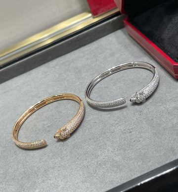 [VA]PANTHÈRE-ARMBAND, OFFEN, VOLL DIAMANTBESETZT