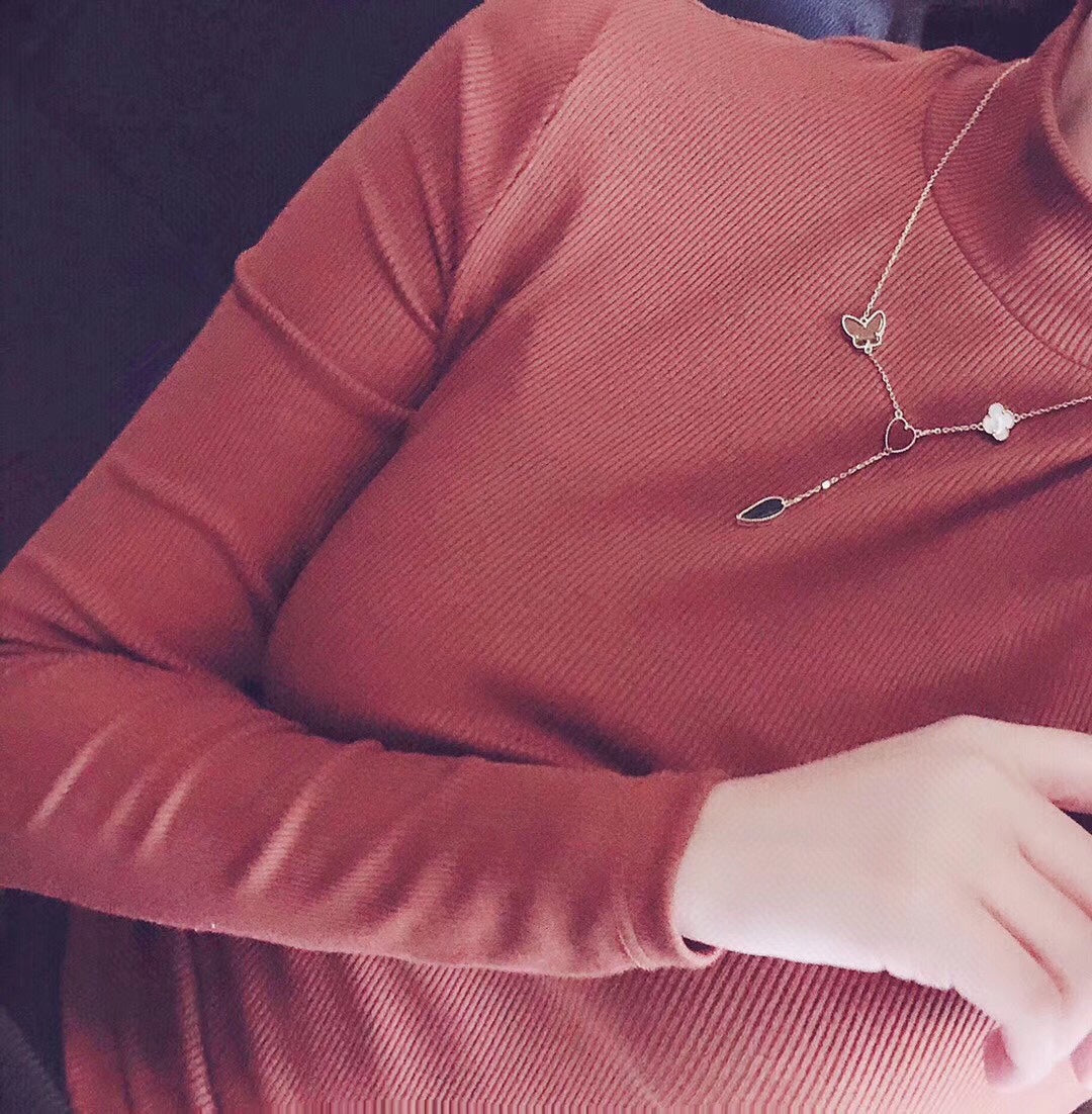 [VA]LUCKY SPRING HALSKETTE MIT 4 MOTIVEN IN ROSEGOLD