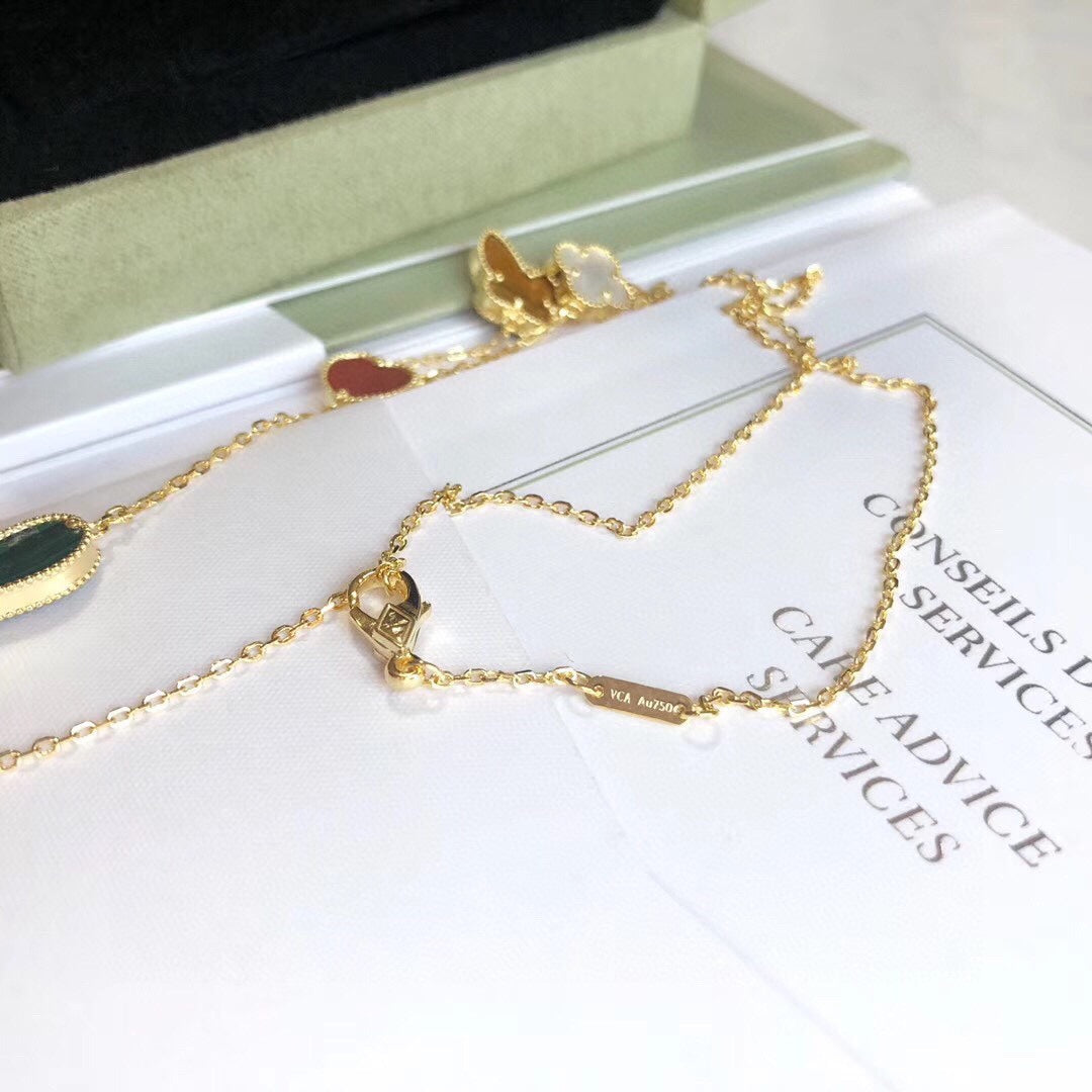 [VA]LUCKY SPRING HALSKETTE MIT 4 MOTIVEN IN ROSEGOLD