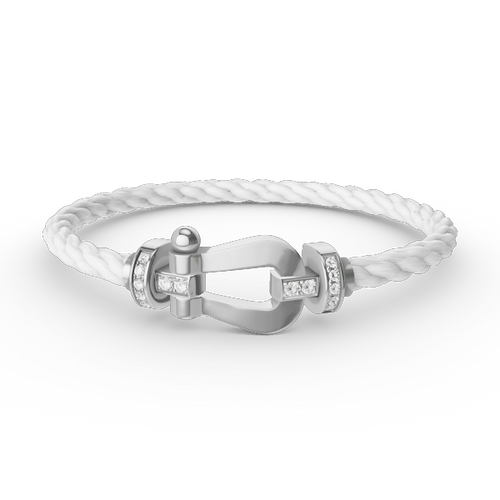 [VA]FORCE LARGE HORSESHOE HALF DIAMOND BRACELET SILVER